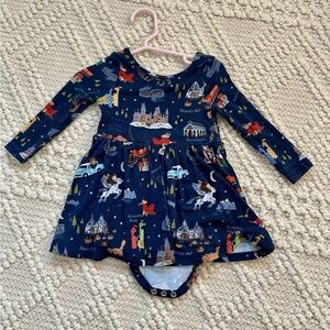 Little Sleepies Evening at Hogwarts twirl dress 6-12m